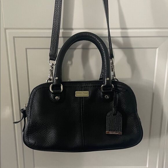 Cole Haan Black Pebbled Leather Satchel/Crossbody - Picture 1 of 14